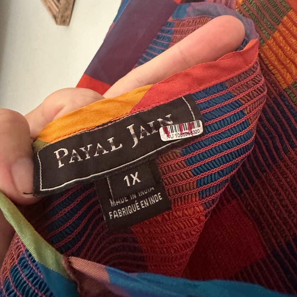 Payal Jain Anthropologie colorful plaid smocked dress - Picture 7 of 7